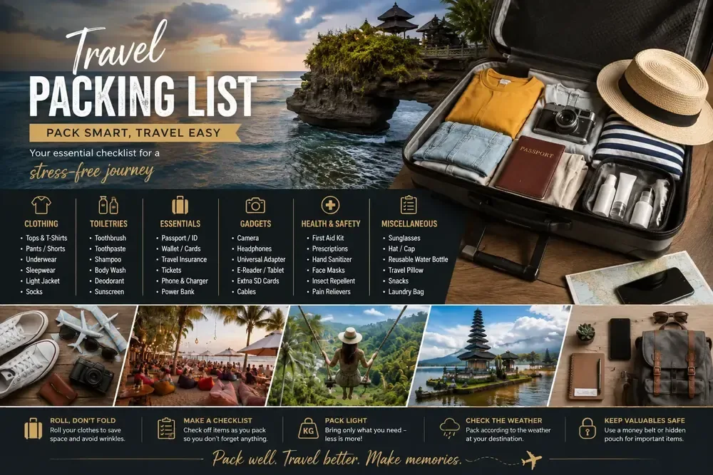 Travel packing checklist
